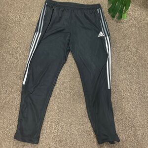 Adidas Men’s Charcoal Joggers with White Accents